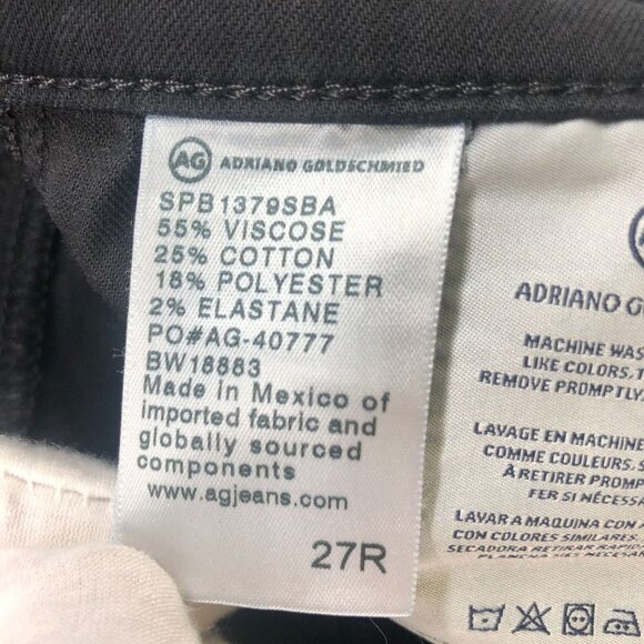 AG Adriano Goldschmied The Farrah High Rise Skinny Jean Size 27 Black Distressed - Picture 8 of 12